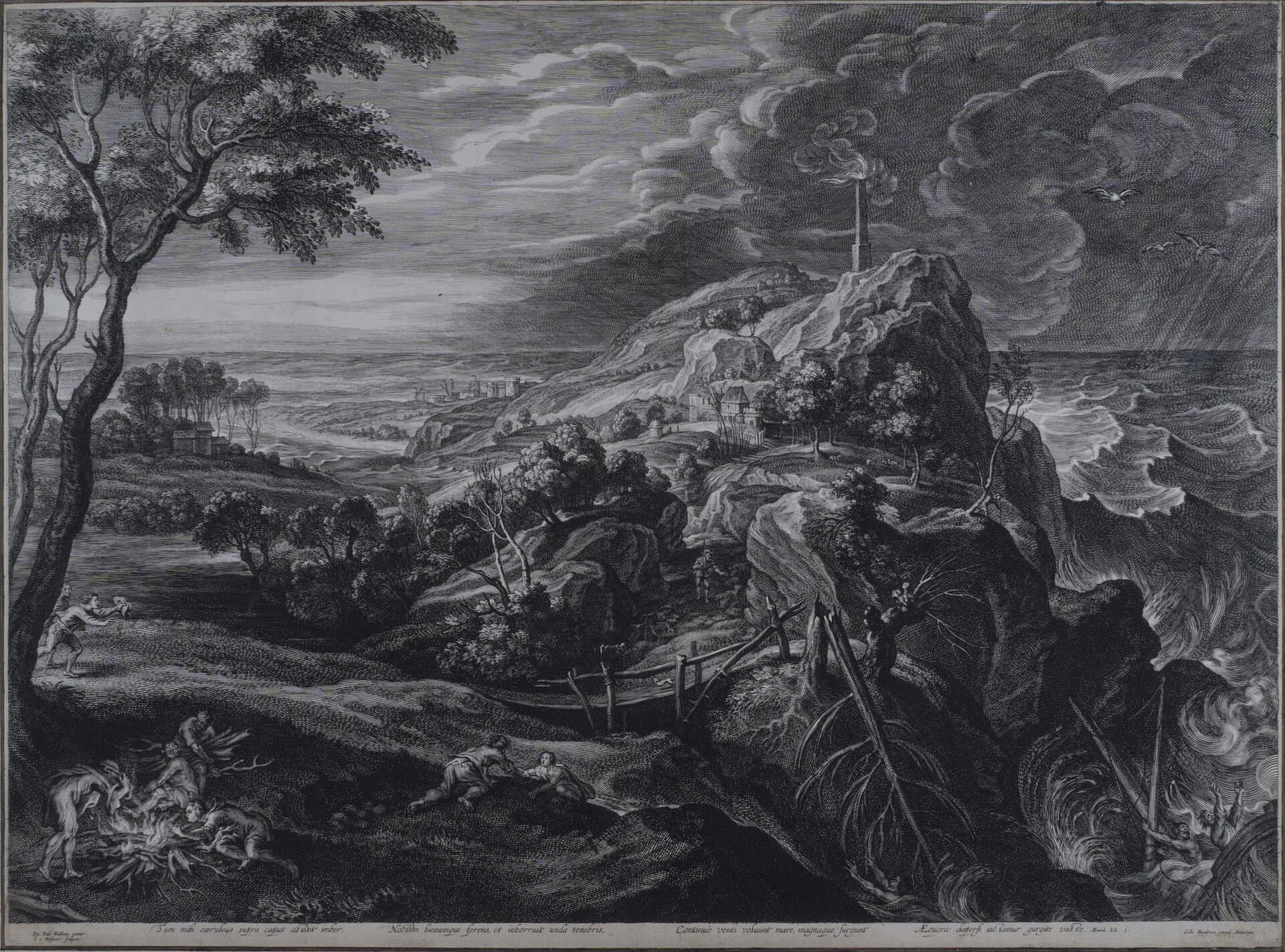 Object: RS 566, Gilles Hendricks (1632 - 1677), Peter Paul Rubens (1577 - 1640), Schelte à Bolswert  (1581 - 1659), Schiffbruch des Aeneas, circa 1638