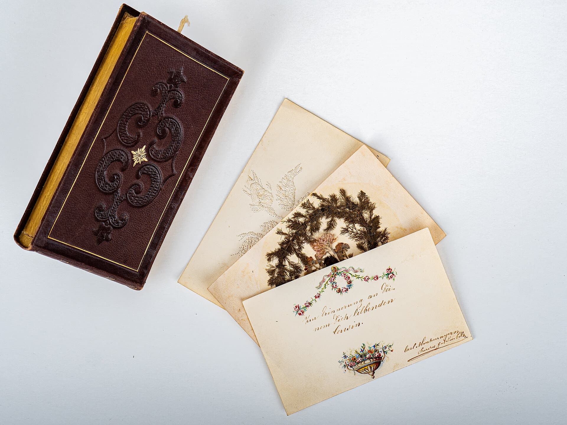 Object: G 358, N.N., Poesiealbum in lederbezogener Schatulle, 1850 - 1860