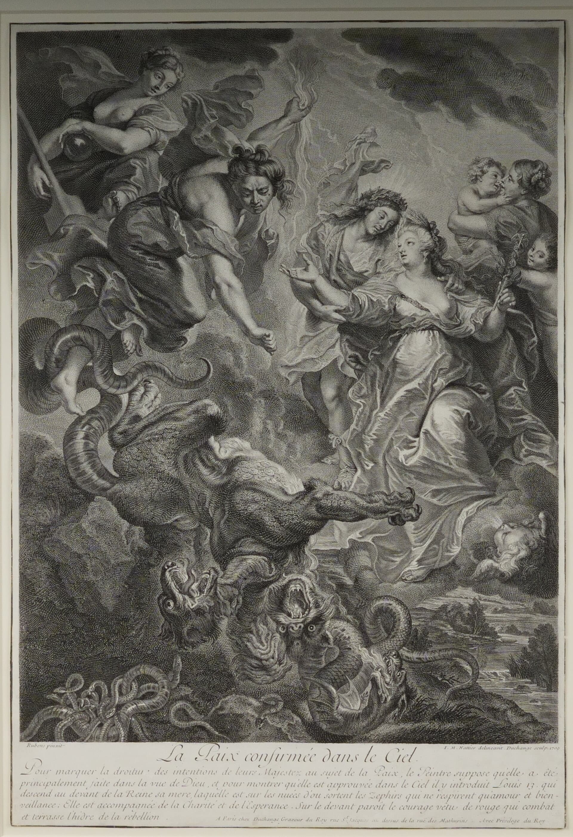 Object: RS 830, Gaspard Duchange (1662 - 1757), Peter Paul Rubens (1577 - 1640),  Jean-Marc Nattier (1685 - 1766), Der Himmel besiegelt den Frieden und die Versöhnung