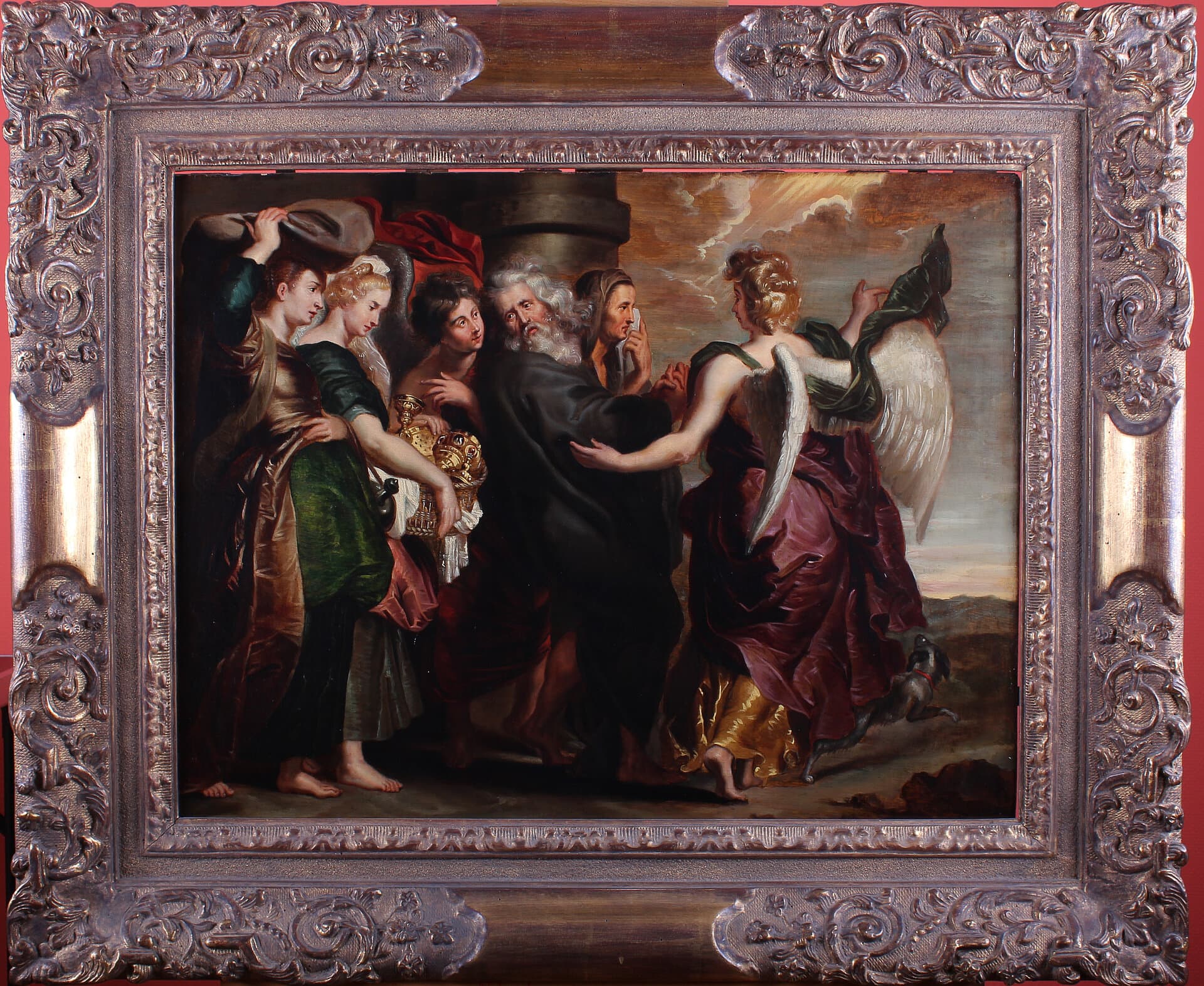 Object: R 296, Simon Floquet (1607 - 1658), Peter Paul Rubens (1577 - 1640), Lot verlässt mit seiner Familie die Stadt Sodom, 1630 - 1640