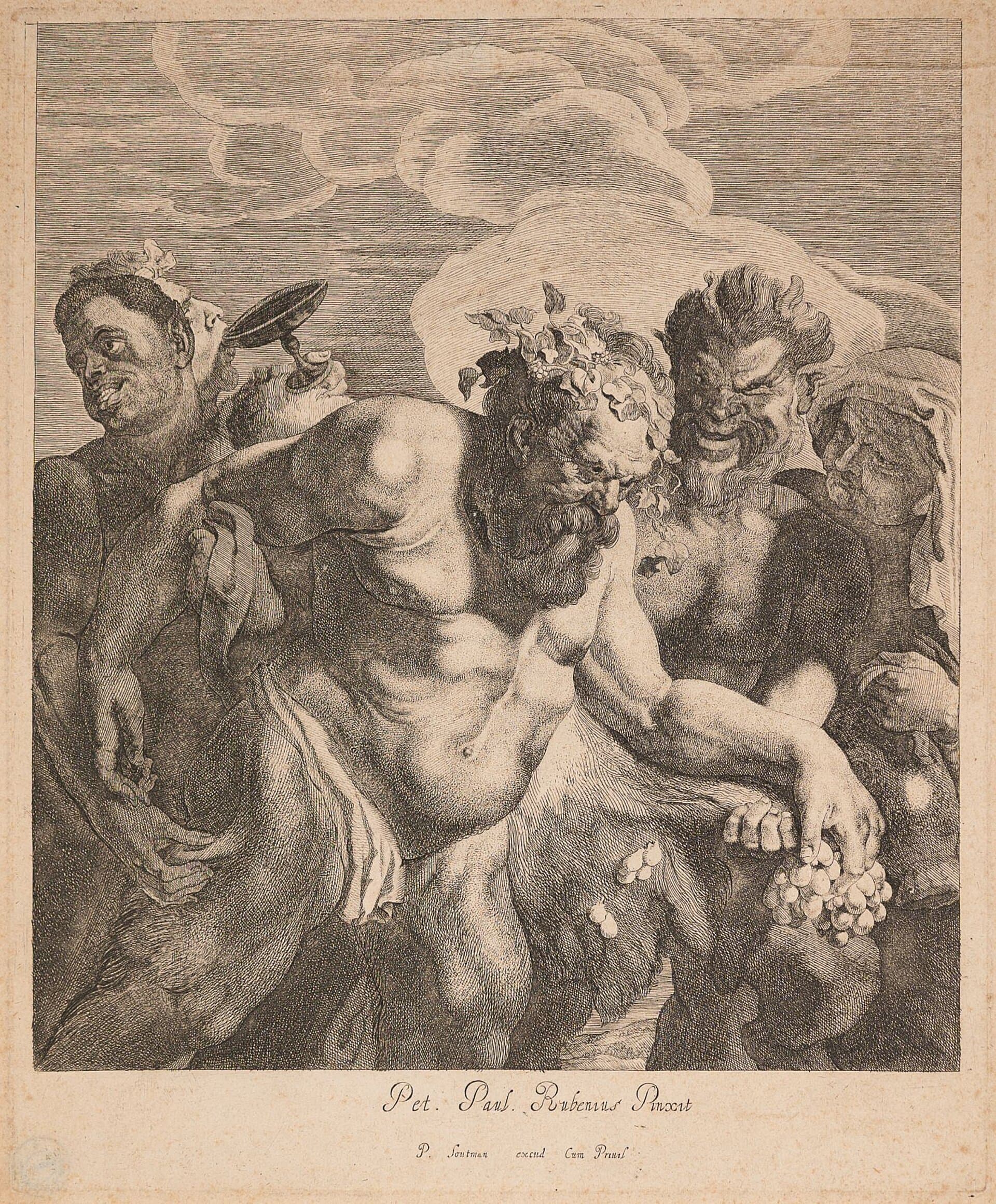 Object: R 110, Peter Paul Rubens (1577 - 1640), Jonas Suyderhoef (1613 - 1686), Pieter Claesz Soutman (1580 - 1657), Trunkener Silen mit Gefolge, 1600 - 1700