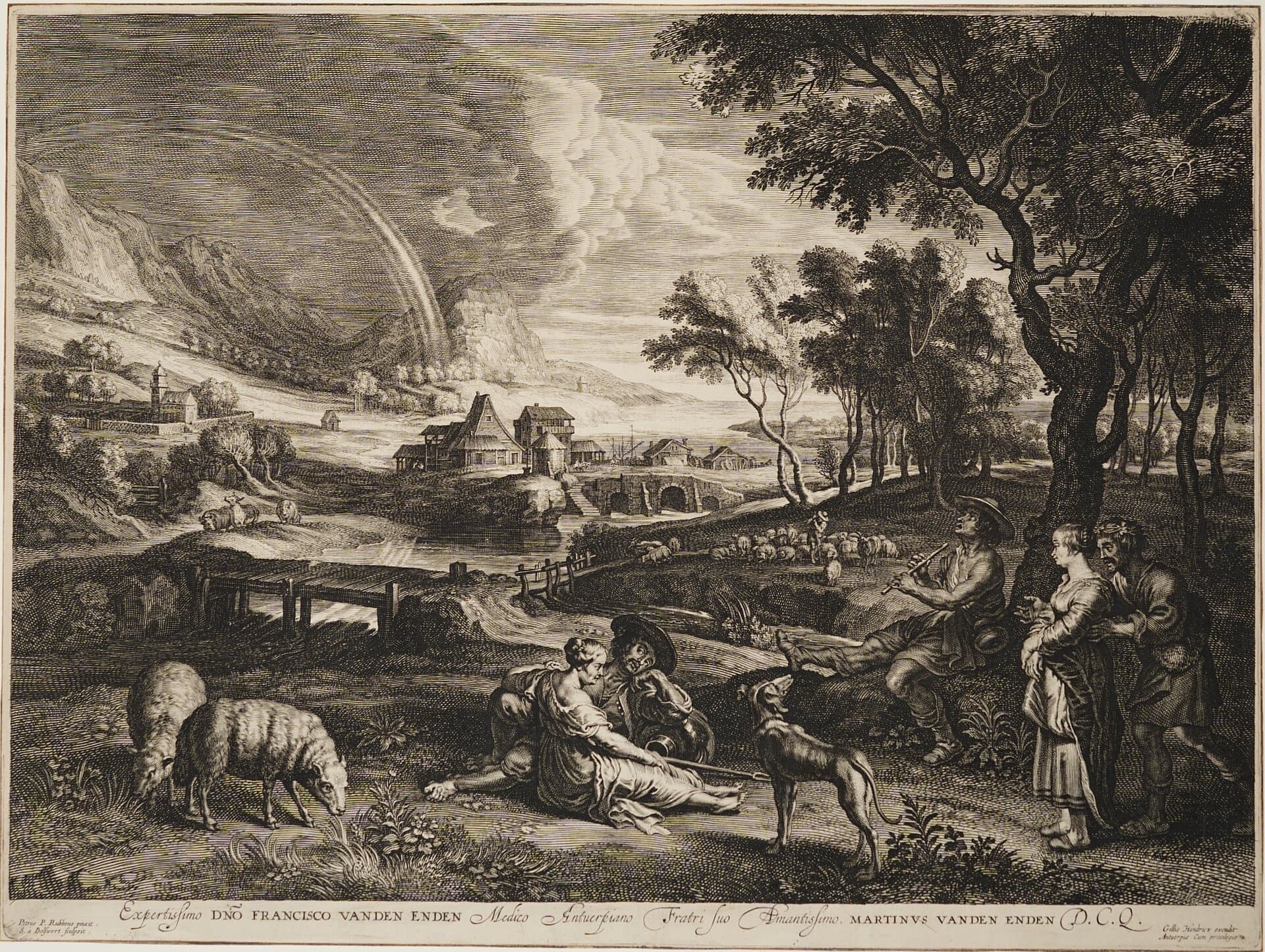 Object: RS 554, Gilles Hendricks (1632 - 1677), Peter Paul Rubens (1577 - 1640), Schelte à Bolswert  (1581 - 1659), Landschaft mit Regenbogen, 1600 - 1700