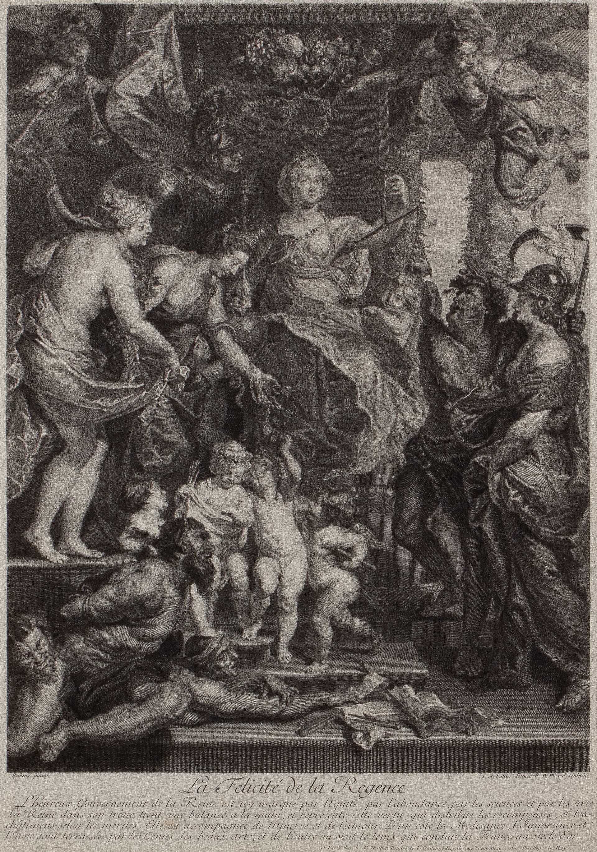 Object: RS 826, Peter Paul Rubens (1577 - 1640), Bernard Picart (1673 - 1733),  Jean-Marc Nattier (1685 - 1766), Glückseligkeit der Regierung, 1673 - 1733