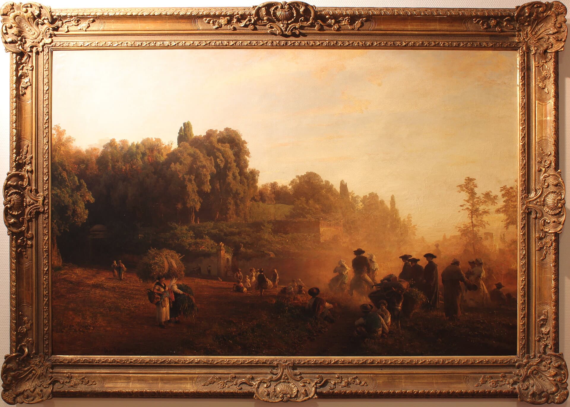 Object: ZON 000039, Oswald Achenbach (1827 - 1905), Italienische Landschaft mit Staffage, circa 1850 - 1880
