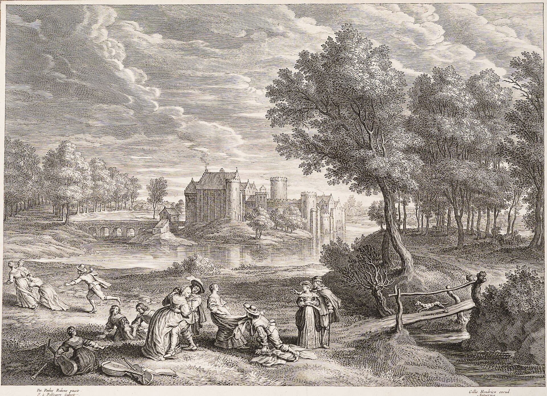 Object: RS 545, Gilles Hendricks (1632 - 1677), Peter Paul Rubens (1577 - 1640), Schelte à Bolswert  (1581 - 1659), Der Schloßpark, circa 1630 - 1640