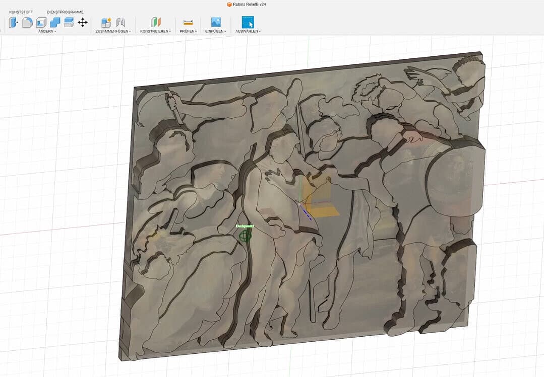 Das grobe Relief wird in einer CAD Software aufgeteilt Das grobe Relief wird in einer CAD Software ausgearbeitet