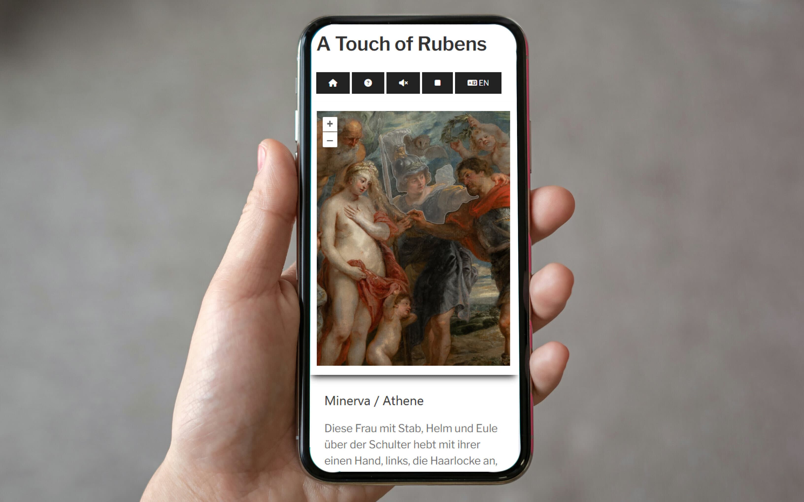 Touch of Rubens als Web-App auf dem Smartphone