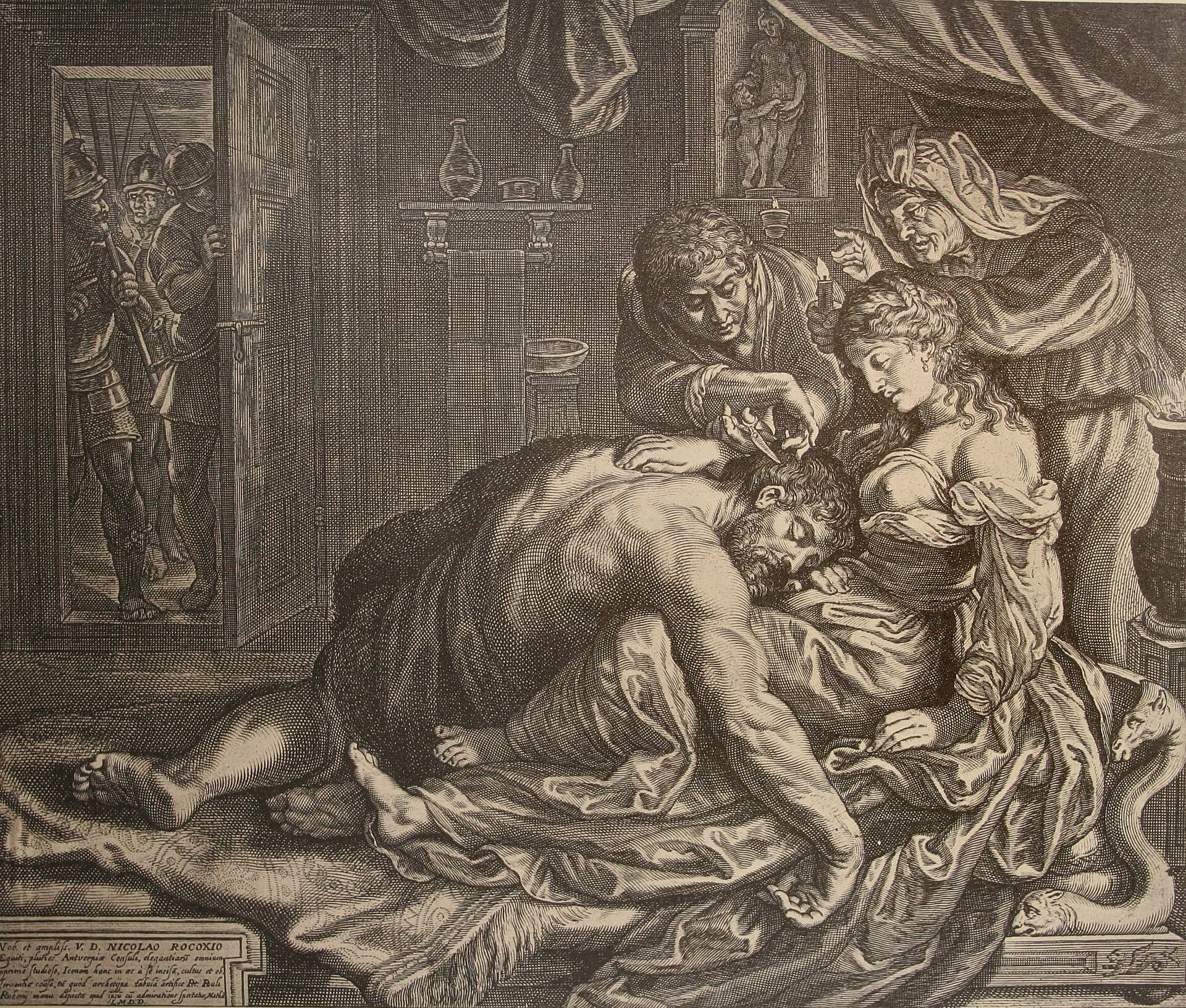 Object: RS 17, Peter Paul Rubens (1577 - 1640), Jacob Matham (1571 - 1631), Samson und Delila, um 1612