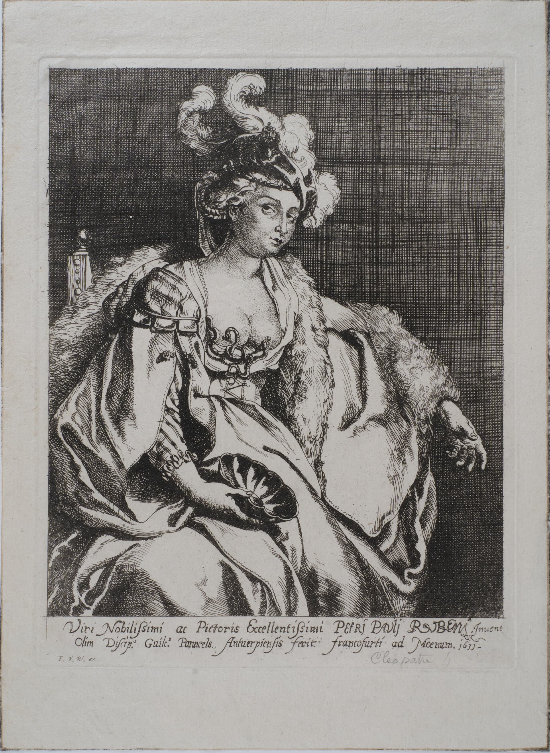 Object: RS 430, Peter Paul Rubens (1577 - 1640), Frans van den Wyngaerde (1614 - 1679), Guillaume Panneels (1600 - 1632), Selbstmord der Kleopatra